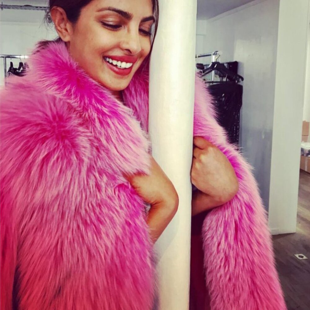 💋GORGEOUS💋 Faux Fox Fur Coat in Magenta Pink - Picture 16 of 16